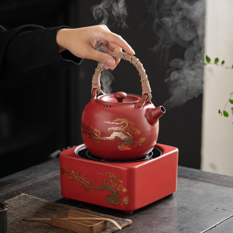 山楂红家用电陶炉煮茶器陶壶烧水壶白茶普洱煮茶壶电茶炉茶具套装