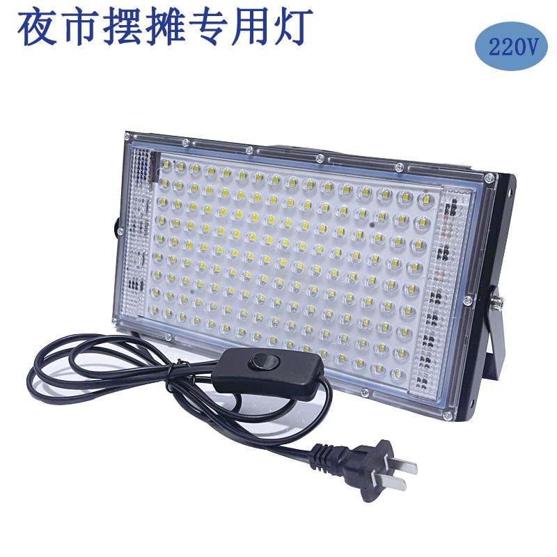 220v户外照明灯插电式投光灯LED灯摆摊灯防水工地埋灯节能灯庭院