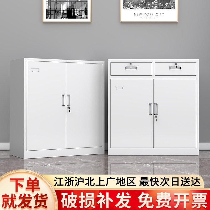 广州钢制办公室矮柜文件柜带锁财务凭证资料柜多抽屉铁皮工具柜子