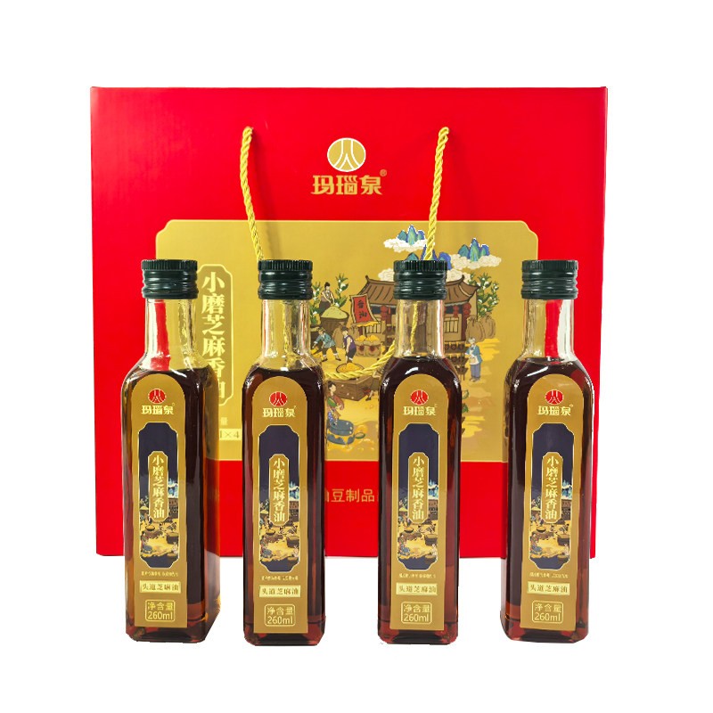 芝麻油香油红礼盒玛瑙泉凉拌火锅调料蘸料 安徽淮南味道伴手礼