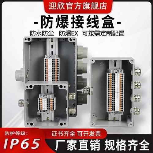 迎欣PT铸铝防爆接线盒带端子直插式防水接线盒三通户外电机分线盒
