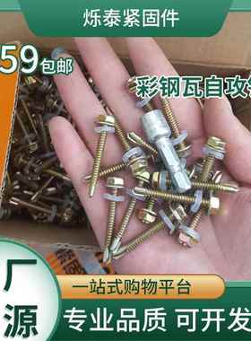 靓钻4.4粗自攻自钻螺丝彩钢瓦自攻钉六角自钻钻尾丝