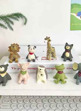 zakka杂货呆萌系仰望星空小动物摆件办公室桌面装饰工艺品小礼物