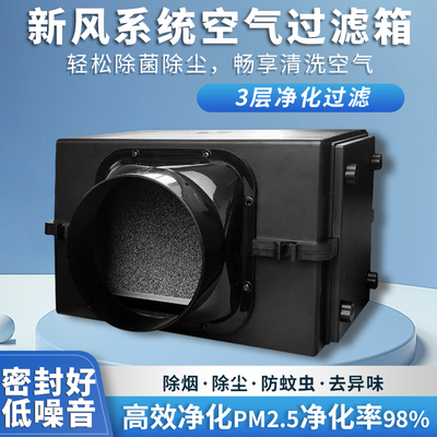 新风系统净化箱排风管道过滤箱过滤器PM2.5前置除尘净化器滤网