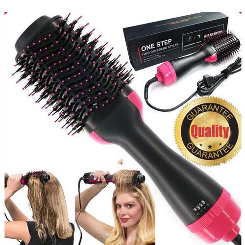 1000W Hair Dryer Brush 2 In1 负离子蓬蓬卷直发梳子热风吹风机