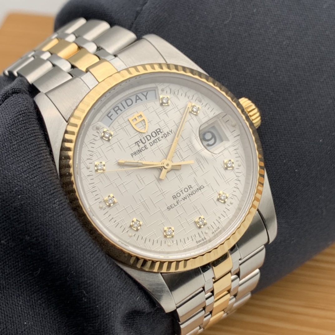 36mm[9.8新]帝舵男表 王子系列自动机械钻石刻度76213