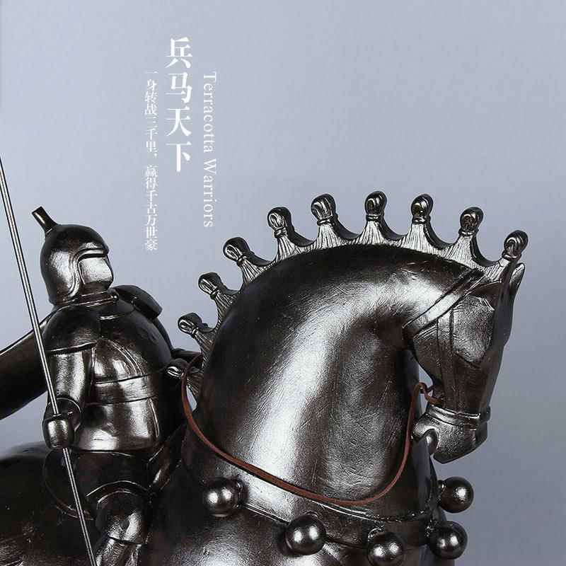 骑电士战马兵马俑工艺品玄关现装饰柜CF118045品摆件代简约视创意