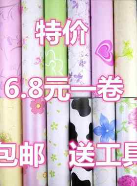 .自粘墙纸。商铺强子碧纸家用卧室家具米色桌子学校教室防霉可爱