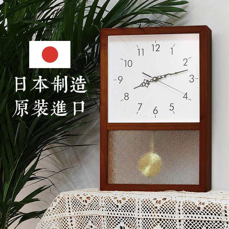 原木挂钟摇摆座钟表摆放式日式复古钟实木客厅老式挂墙时钟摆台式