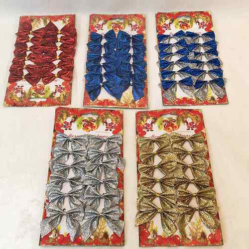 Christmas Decorative Bow Gifts 12 per Card