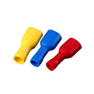 蓝色 250接线端子直插6.3插簧端子 pvc全绝缘母端冷压接头FDFD2