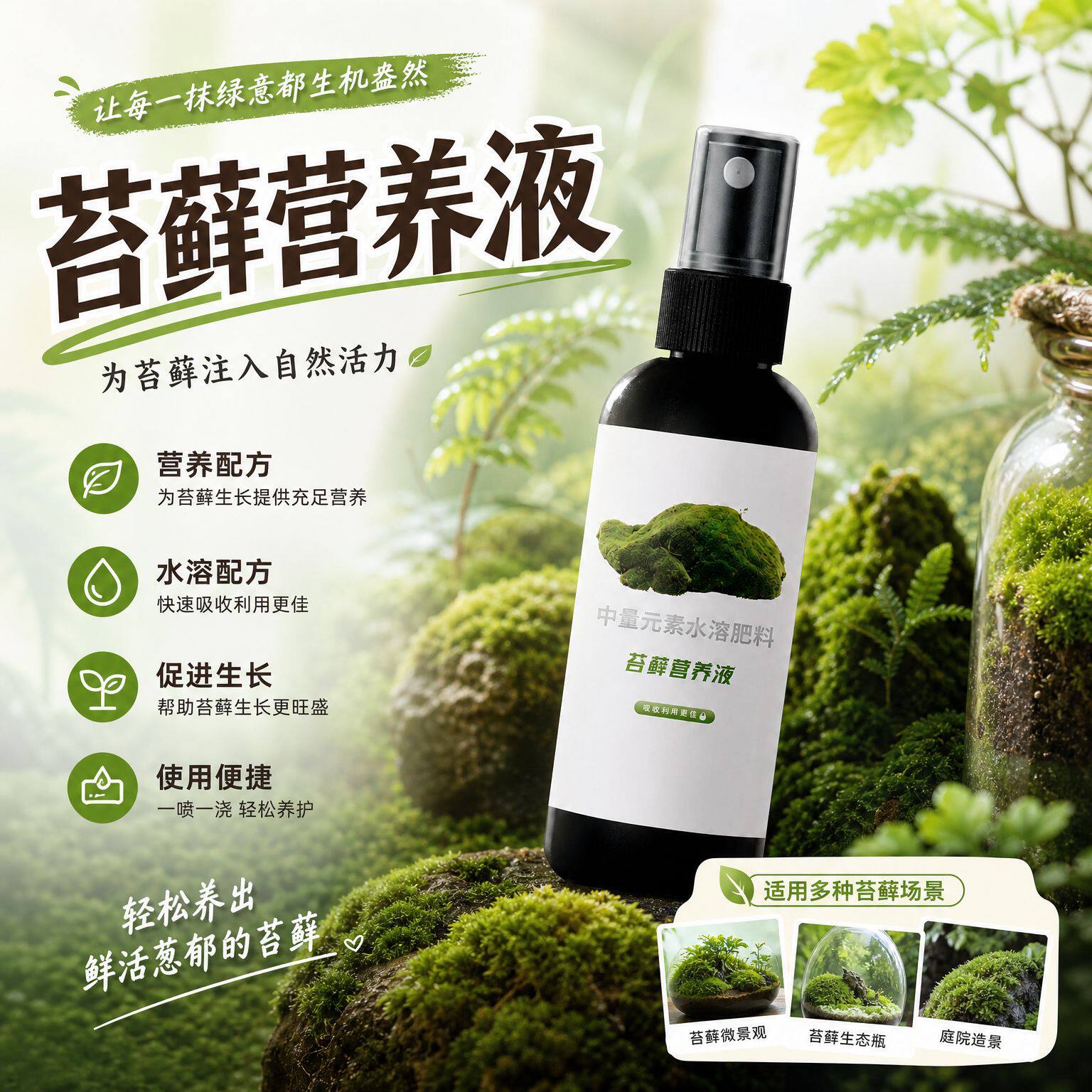 营养液苔藓专用盆栽绿植生物菌肥