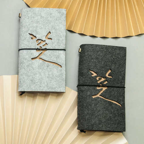 寻赣记 八大山人毛毡笔记本 可爱手帐本/记事本绑带办公工作手册