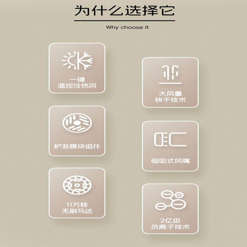 超人杭阳电吹风1690中空无叶恒温负离子护发吹风机高转速强风速干
