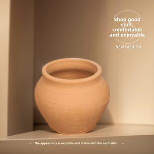 老式土陶盆粗陶陶罐花花器插干花花瓶覆古透气瓦罐坛子室内外种植