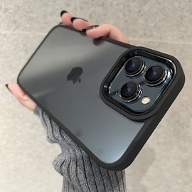 黑色耐脏简约苹果13promax手机壳，iphone14套12全包，防摔11透明15pro硬壳