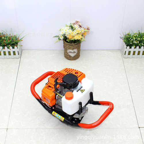 组合地小型钻机挖坑打洞出口钻52cc63cc地机打桩机农用机机打孔