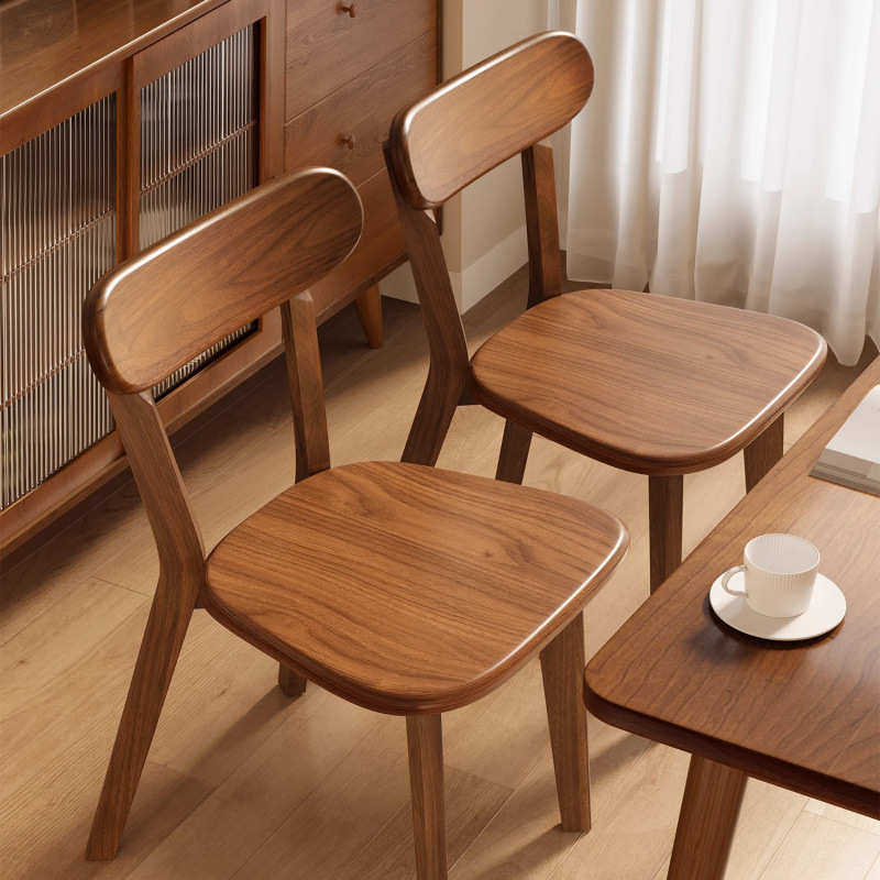 商用实木餐桌椅子靠背椅胡桃餐椅家用餐厅吃饭凳子复古茶椅书桌椅,住宅家具,餐椅,淘宝优惠券,粉丝福利购,淘宝优惠卷