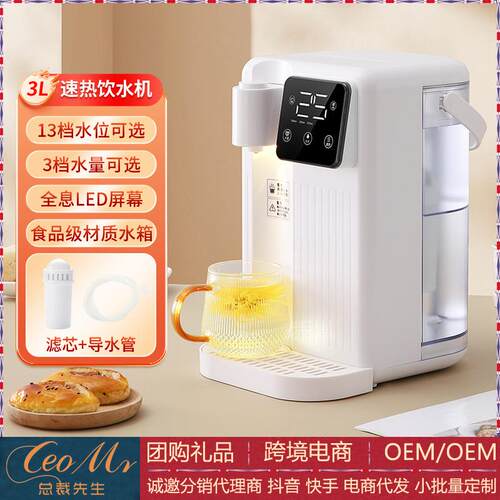 3L即热饮水机小型家用速热直饮机桌面台式智能液晶数显烧水壶