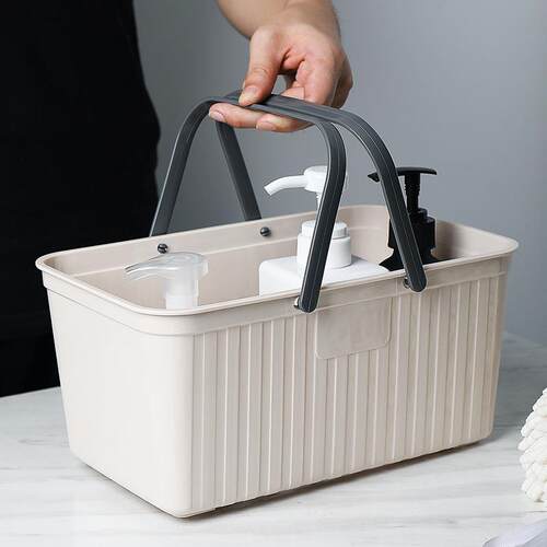 Plastic handheld square bath basket, shower storage basket,