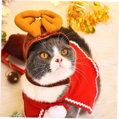 Christmas Decorations Pet Clothes Cat Dog Santa Red Scarf