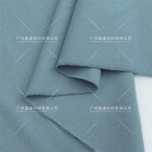 浅灰蓝山羊绒桑蚕丝羊毛绒面粗纺麦尔登毛呢面料W83125 秋冬新款
