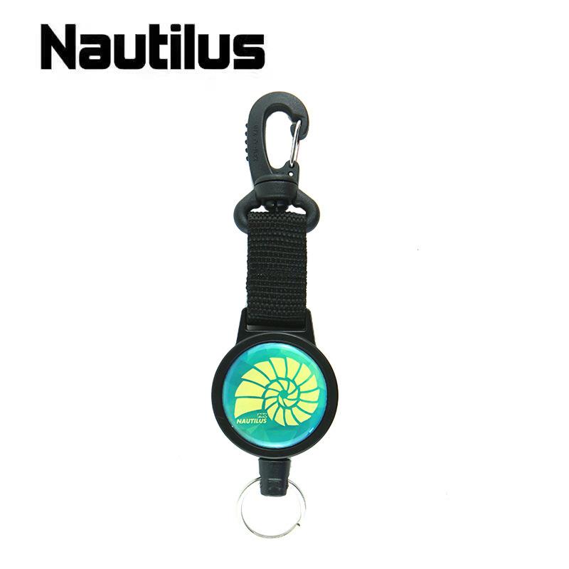 nautilus钢丝弹力回弹绳伸缩绳易拉扣快速自动收线手电防丢挂绳