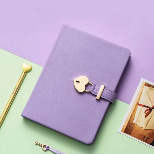 Secret Notebook Ruled Journal Lined Diary With Heart Lock Cr