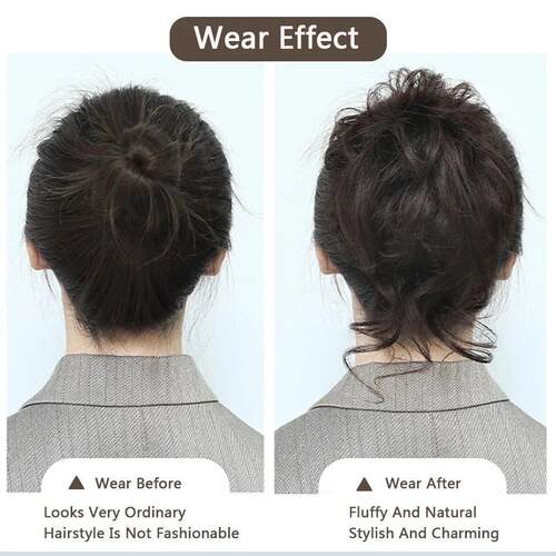 Curly Messy Bun Hair Piece Hair Scrunchie Fake Natural Look