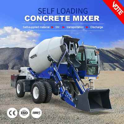 Small 4 Cubic Meter Mobile Self Loading Concrete Mixer Tru