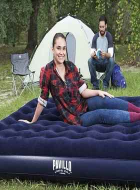 Bestway67004双人加大床垫蓝色植绒充气床蜂窝气垫床便携式床垫