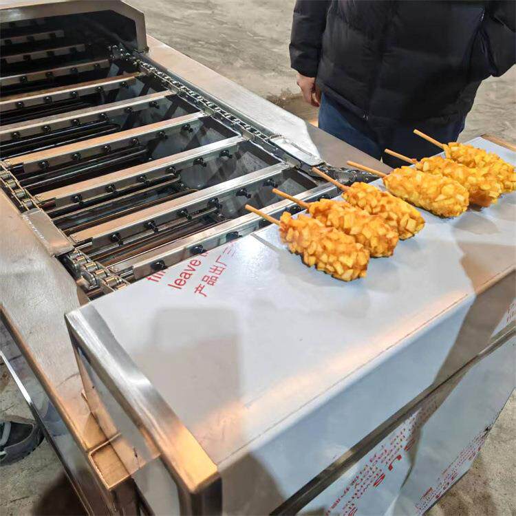 棒棒鸡油炸机全自动 热狗棒油炸锅链条式 竹签芝士热狗油炸机电热