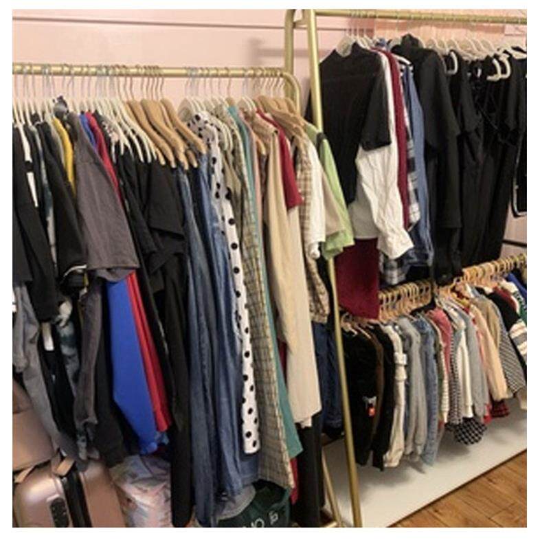 落地式金色影楼礼服展示架子铁艺服装店挂衣架双层男装店西装货架