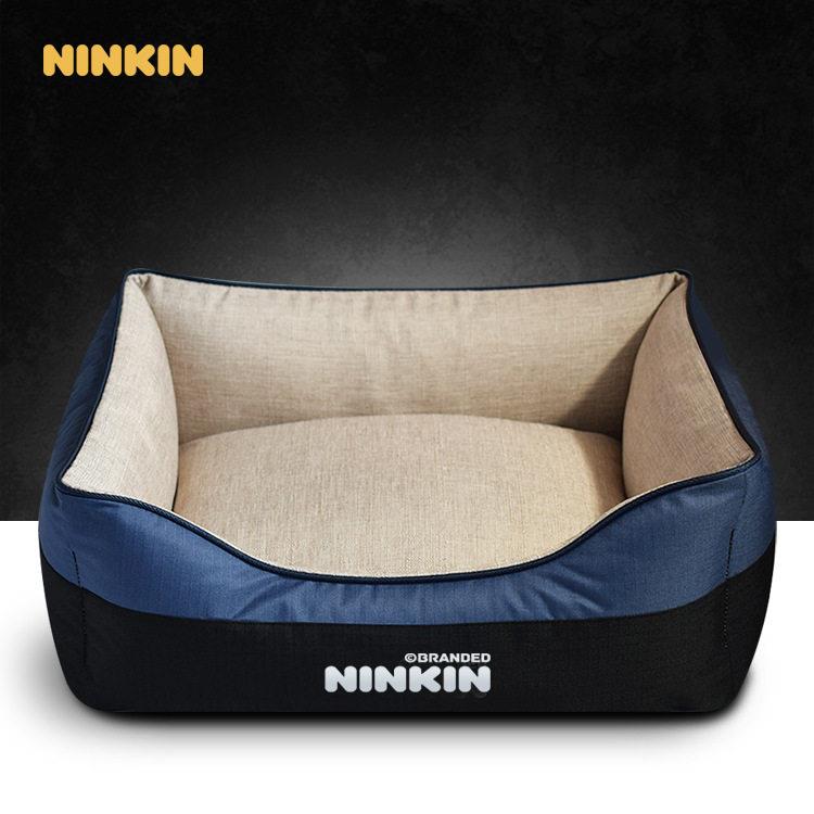 Ninkin能亲彷麻透气狗窝可拆洗不粘毛耐咬狗床大中小型犬春秋狗窝