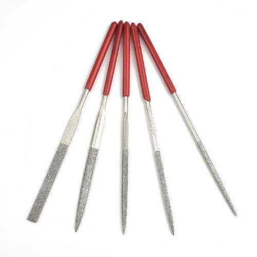 5pc File Set Plastic Handle Metal Stone Grinding Flat
