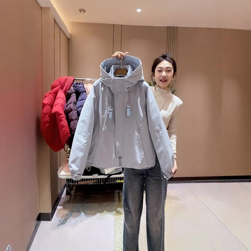 早春薄棉外套女短款加棉冲锋衣上衣2025新款女装夹棉风衣夹克春秋
