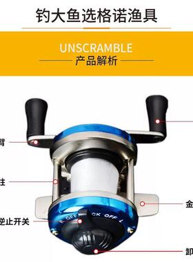 直销新款迷你型金属冰钓轮古轮水滴轮掌中宝鼓式冬钓轮鱼线轮带线