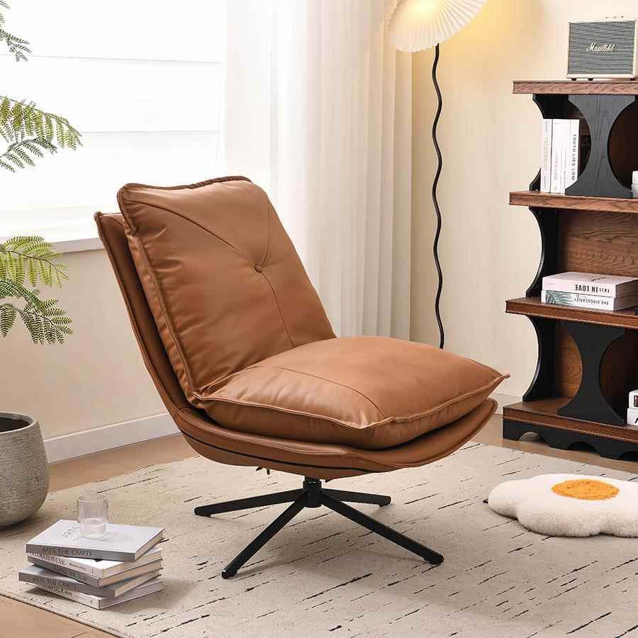 森林星球单人沙发椅无障碍豪华客厅阳台懒小公寓简单皮革休闲转椅