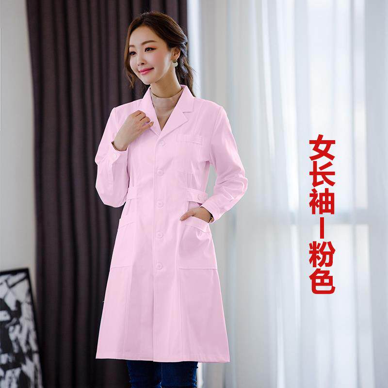 高档白褂药店工作服女夏厚护服短袖女长袖男医生服蓝大士挂药大房