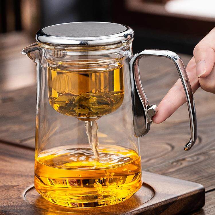 新款磁吸飘逸杯加厚防爆耐高温玻璃泡茶懒人冲茶神器绿茶壶红茶杯