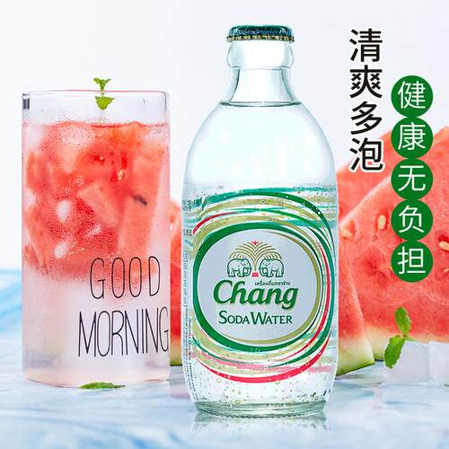 泰象CHANG牌泰国进口泰象苏打水原味气泡水饮料象整箱chang牌柠檬