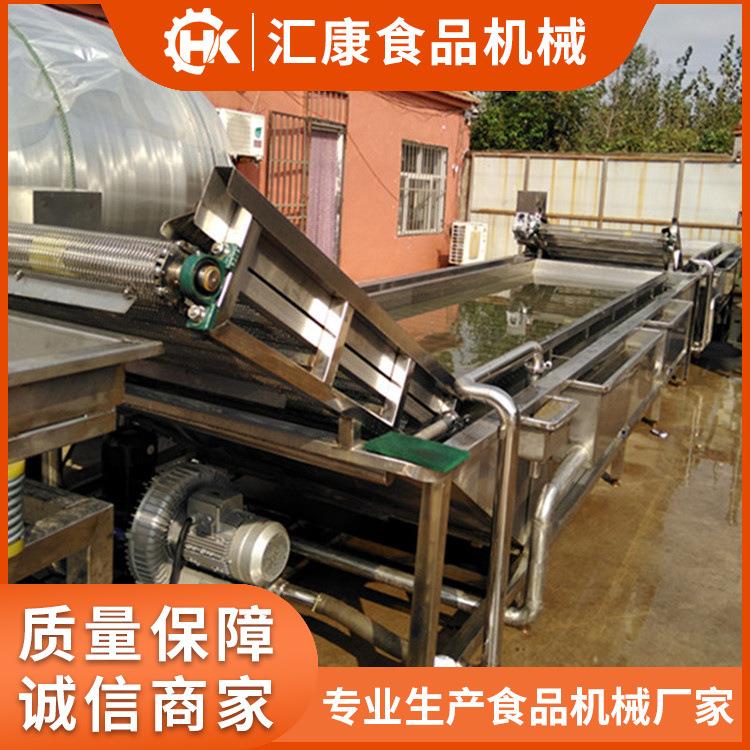 气泡预制蔬菜清洗成套设备 喷淋毛刷 双层网带水产品清洗机
