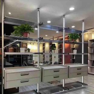 代简约立柱式 卧室挂 衣现帽间架落金地置JMC物架属子衣柜架开放式