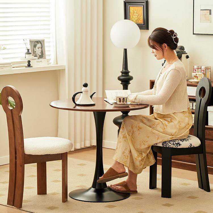 中法式复家古木餐桌椅用靠背网红设计钥匙椅实卧室梳化妆凳人鱼钥