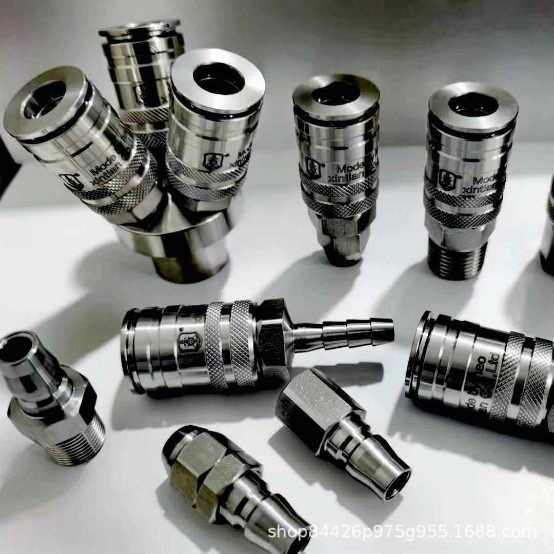 快速接头304不锈钢自锁厂家气动连接快速四通快速三通接头厂