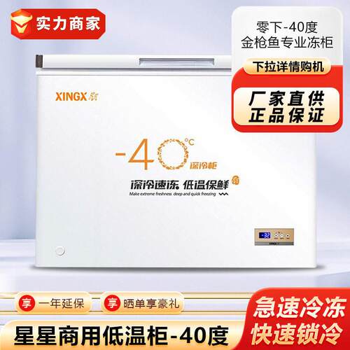 星星商用低温柜-40°顶开门冷藏冷冻冰柜饭店酒店商超保鲜商用冰