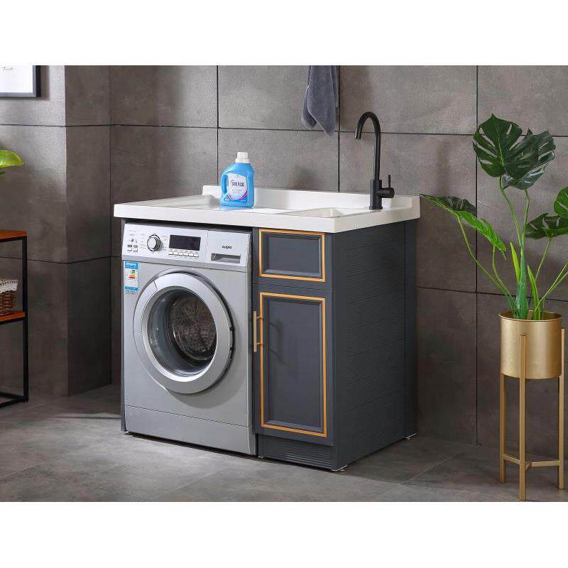 太空铝阳台洗衣柜组合滚筒伴侣卫生间一体带搓衣板台面加深宽