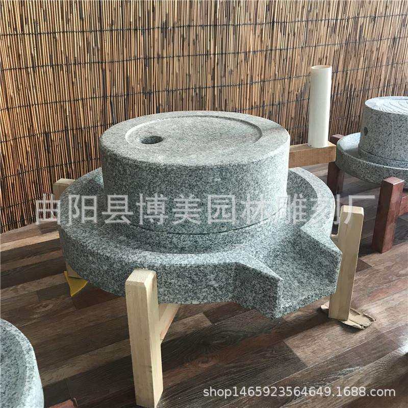 厂家供应手动家用小石磨花岗岩磨豆浆石雕电动石磨民间老碾子摆件