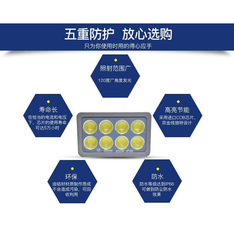 厂家直销光效强投光灯 LED聚光投射灯 户外防水COB投光灯50W-600W