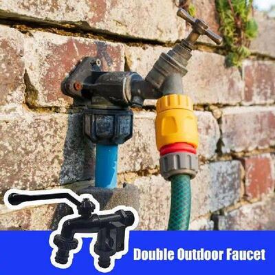 Garden Double Outlet Faucet Garden Double Taps Black Water